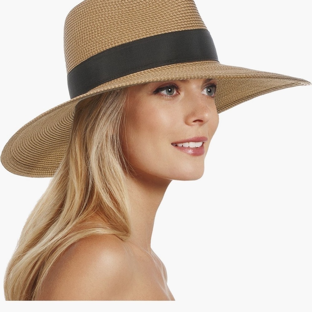 Eric Javits Daphne Wide-Brim Straw Fedora Hat